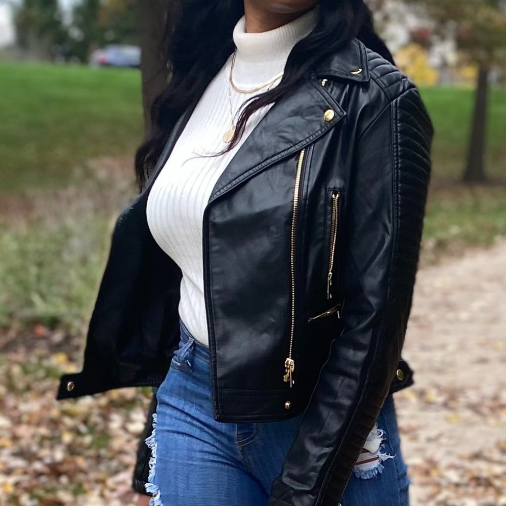 Faux Leather Moto Jacket